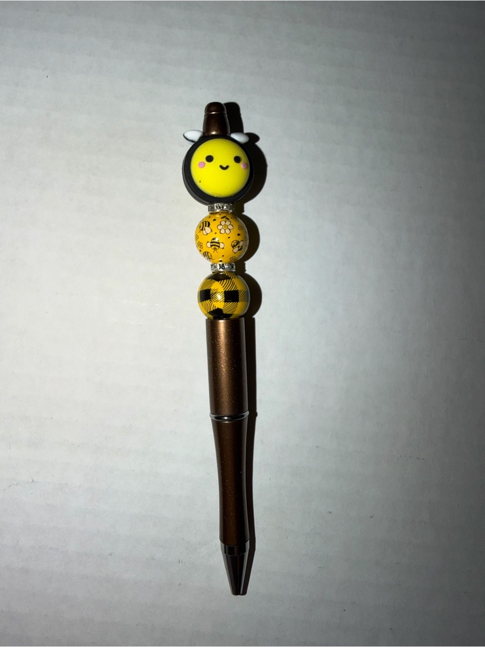 Handmade Yellow Bee Smiley Ballpoint Pen